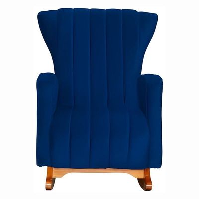 Poltrona Amamentação E Descanso Pés Balanço Libia Suede Suede Azul Marinho