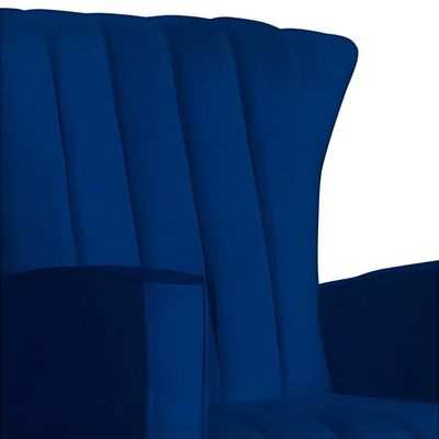 Poltrona Amamentação E Descanso Pés Balanço Libia Suede Suede Azul Marinho