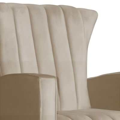 Poltrona Amamentação E Descanso Pés Balanço Libia Suede Suede Cappuccino