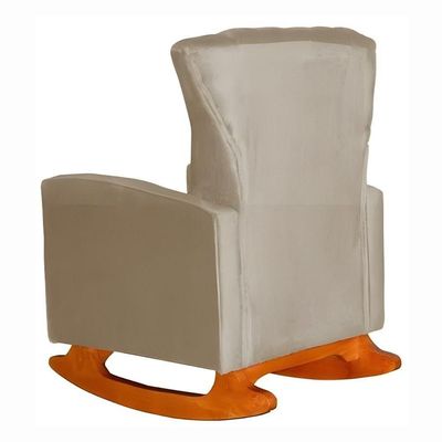 Poltrona Amamentação E Descanso Pés Balanço Libia Suede Suede Cappuccino