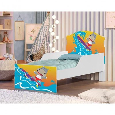 Cama Carro Fun Adesivada Surfista Solteiro