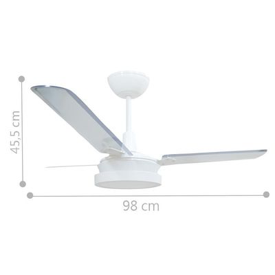 Ventilador Led Breeze Branco 110v 3 Pás Transparentes E Controle Remoto