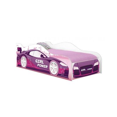 Cama Carro Rosa Kids Solteiro Com Colchão