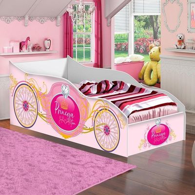 Cama Carro De Solteiro Verona Raio Rosa