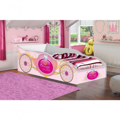 Cama Carro De Solteiro Verona Raio Rosa
