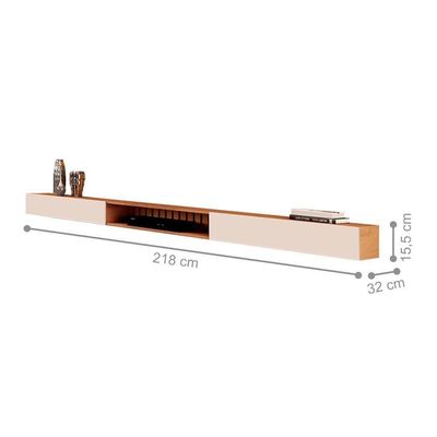 Conjunto Painel Ripado E Nicho 218 Riviera Nature Off White