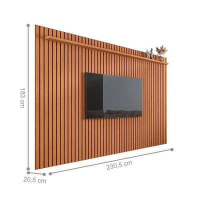 Conjunto Painel Ripado E Nicho 218 Riviera Nature Off White