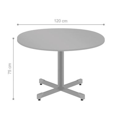 Mesa De Reunião Redonda Red Cinza
