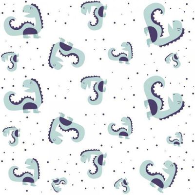 Papel De Parede Infantil Dinossauros Azul
