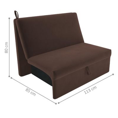 Sofá Cama Para Descanso Galway Suede Marrom