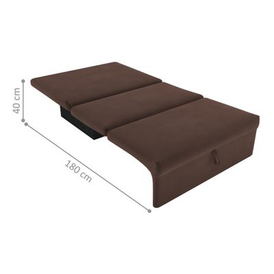 Sofá Cama Para Descanso Galway Suede Marrom