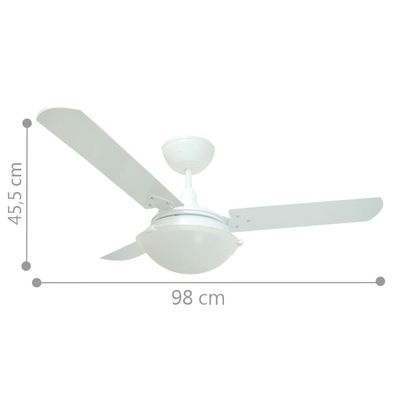 Ventilador Unions Branco 220V 3 Pás Branca