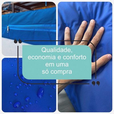Capa P/ Colchão Solteiro Tipo Hospitalar Impermeável Azul Tamanho:88x188x14cm