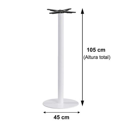 Mesa Pisa Beta Bistrô Fratini 107,50cm (a) Disco Redondo Branco Tampo Mdp Quadrado Noce Nat 60cm (l)