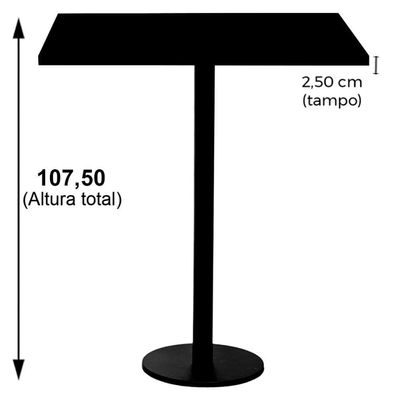 Mesa Pisa Beta Bistrô Fratini 107,50cm (a) Disco Redondo Branco Tampo Mdp Quadrado Castanheira 80cm