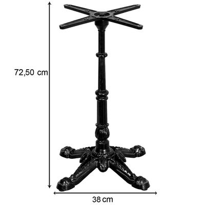Base De Mesa Apus Em Ferro Preto 75 Cm (alt) Tampo Mdp Quadrado Walnut 60 Cm (larg) X 2,5 Cm (alt)