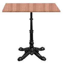 Base De Mesa Apus Em Ferro Preto 75 Cm (alt) Tampo Mdp Quadrado Noce Nat 80cm (larg) X 2,5cm (alt)