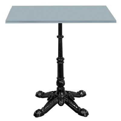 Base De Mesa Apus Em Ferro Preto 75 Cm (alt) Tampo Mdp Quadrado Cinza 80 Cm (larg) X 2,5 Cm (alt)