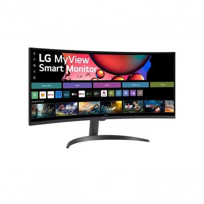 Monitor LG Myview Smart Tela Curva 34" QuadHD 2K 21:9 Air Play Screen Share Bluetooth ThinQ Home