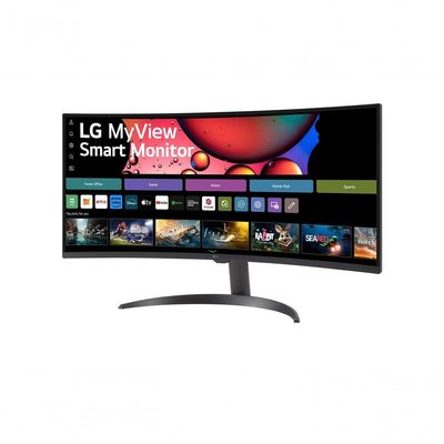 Monitor LG Myview Smart Tela Curva 34" QuadHD 2K 21:9 Air Play Screen Share Bluetooth ThinQ Home