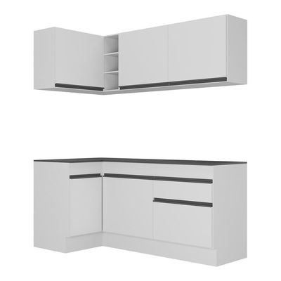 Armário De Cozinha Compacta De Canto Mp2092.964 Branco/Preto
