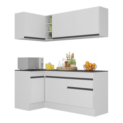 Armário De Cozinha Compacta De Canto Mp2092.964 Branco/Preto