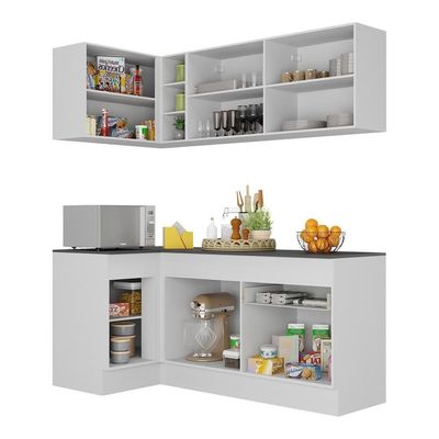 Armário De Cozinha Compacta De Canto Mp2092.964 Branco/Preto