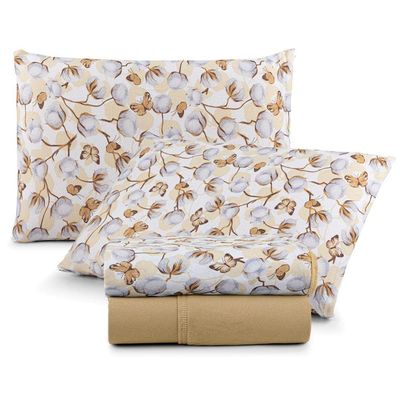 Jogo Cama Lençol Casa Scarpa Sonnet Casal Mostarda