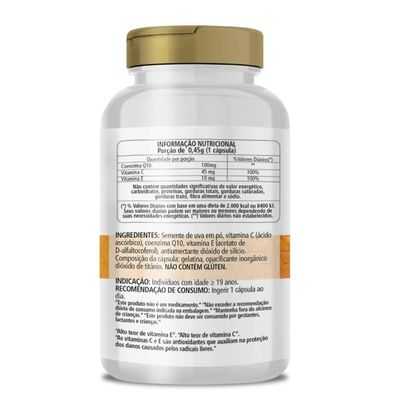Coenzima Q10 Com Semente De Uva Rejuvecel Q10+ 30 Cápsulas 450mg Clinicmais