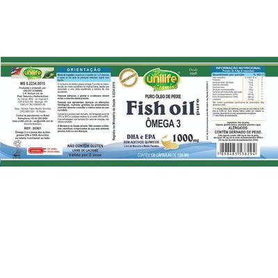 Ômega 3 Fish Oil 120 Cápsulas 1000mg Unilife