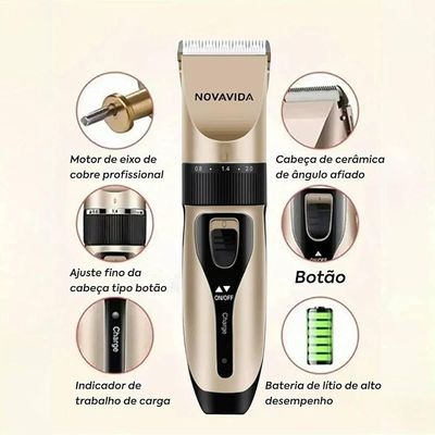 Maquina De Tosar Para Pet Recarregável Cães Gatos Pet