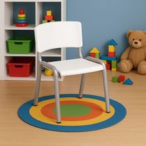 Kit 10 Cadeiras Infantil Iso, Escola, Base Cinza Branco