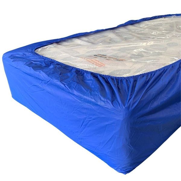 Capa Protetora Colchão Lençol Elástico Impermeável Hospitalar 88x188x20cm - Azul