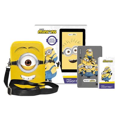 Tablet Positivo Vision Tab 7 Minions Octa-core 3GB RAM 64GB, 7” IPS, WiFi - Capa e Bolsa - Preto
