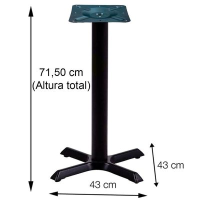 Mesa ômega Ferro Preto 74 Cm (alt) Base Em X Tampo Mdp Quadrado 60 Cm (larg) X 2,50 Cm (alt) Walnut
