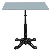 Base De Mesa Apus Em Ferro Preto 75 Cm (alt) Tampo Mdp Quadrado Cinza 60 Cm (larg) X 2,5 Cm (alt)