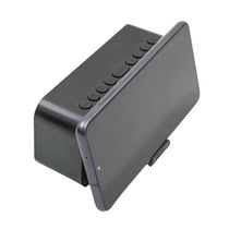 Relogio Despertador Digital Caixa De Som Bluetooth Radio Espelhado Usb Led G10 Preto
