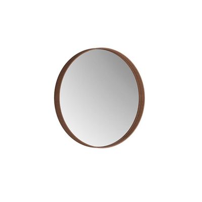 Espelho Decorativo Redondo 50 Cm Napoli Castanho