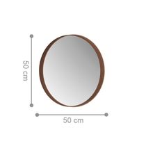 Espelho Decorativo Redondo 50 Cm Napoli Castanho