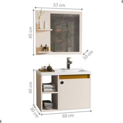 Conjunto Gabinete Com Cuba E Espelheira Juárez Perola Nature