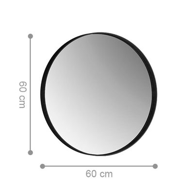 Espelho Decorativo Redondo 50 Cm Palermo Preto