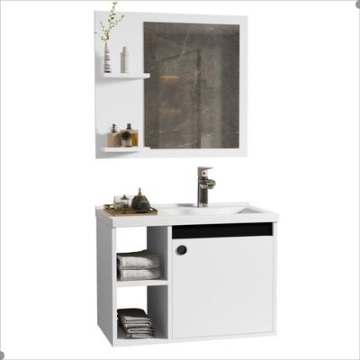 Conjunto Gabinete Com Cuba E Espelheira Juárez Branco Preto