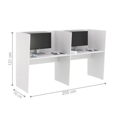 Guiche De Trabalho 2 Lugares Grecia Branco