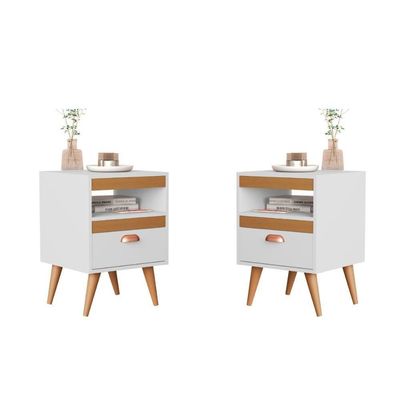Kit Mesa Cabeceira 2 Unidades Erba Branco Ype