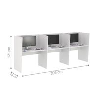 Guiche Office 3 Lugares Irlanda Branco