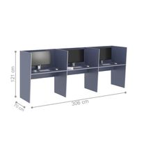 Guiche Office 3 Lugares Irlanda Azul