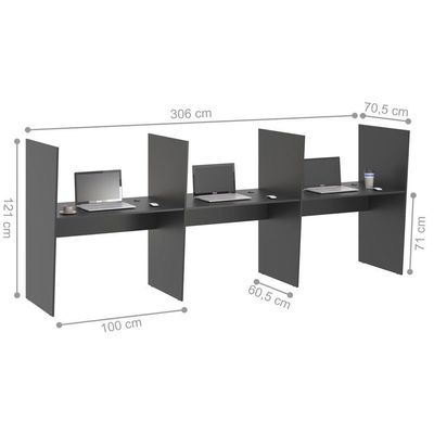 Balcao De 3 Lugar Mixer Preto Onix