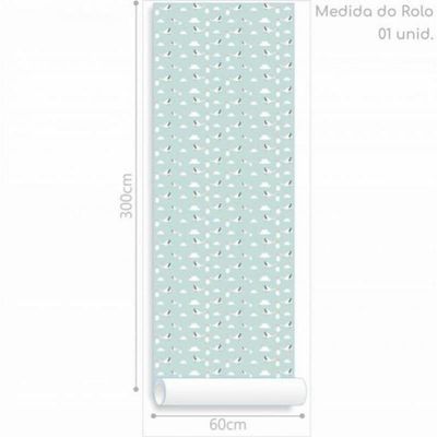Papel De Parede Infantil Cegonha Bebê