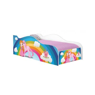 Mini Cama Fun Princesa Unicórnio Arco íris Infantil Com Colchão