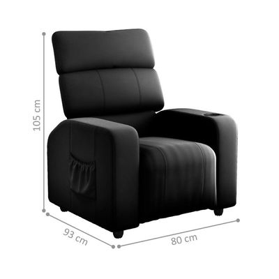 Poltrona Reclinável Para Sala Hull Veludo Inca Preto
